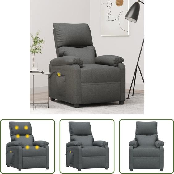 The Living Store Fauteuil de massage gris foncé Tissu