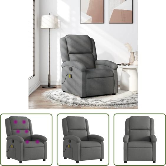 The Living Store Fauteuil de massage gris foncé Tissu