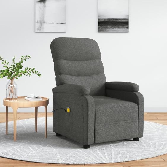 The Living Store Fauteuil de massage gris foncé Tissu