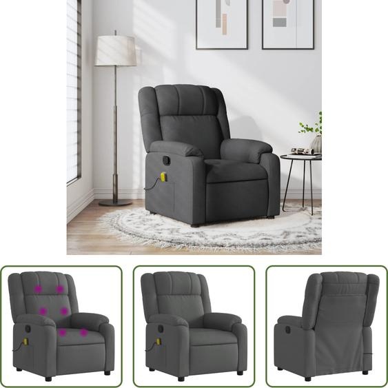 The Living Store Fauteuil de massage gris foncé Tissu