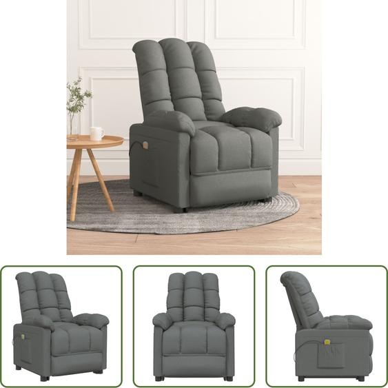 The Living Store Fauteuil de massage gris foncé Tissu
