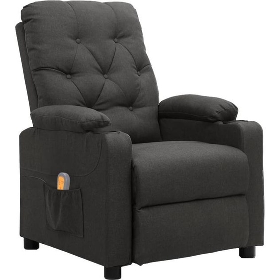 The Living Store Fauteuil de massage gris foncé Tissu