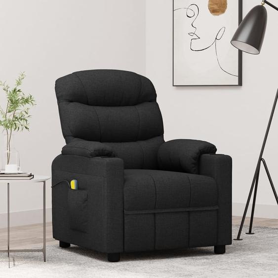The Living Store Fauteuil de massage Noir Tissu