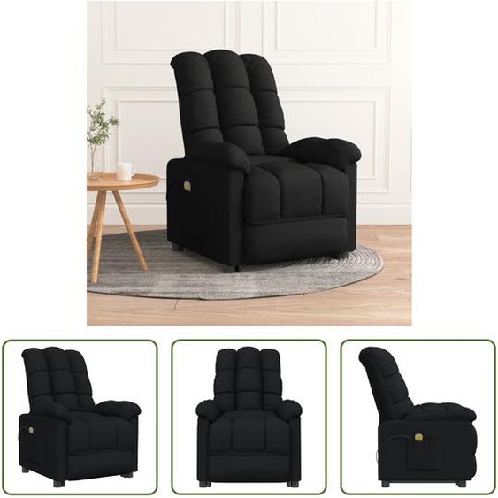 The Living Store Fauteuil de massage Noir Tissu