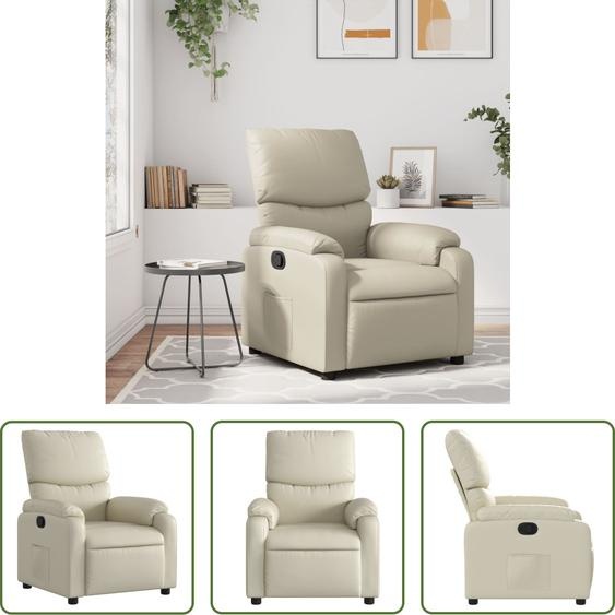 The Living Store fauteuil inclinable en simili cuir crème