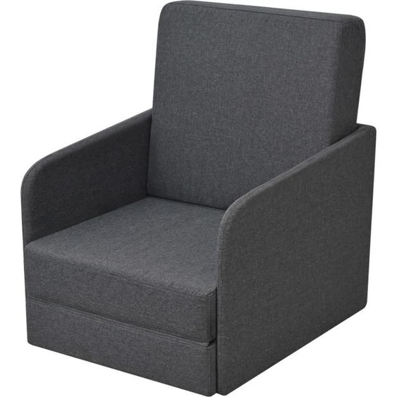 The Living Store Fauteuil-lit extensible Tissu gris foncé
