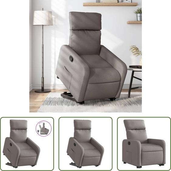 The Living Store Fauteuil relax avec releveur Taupe Tissu