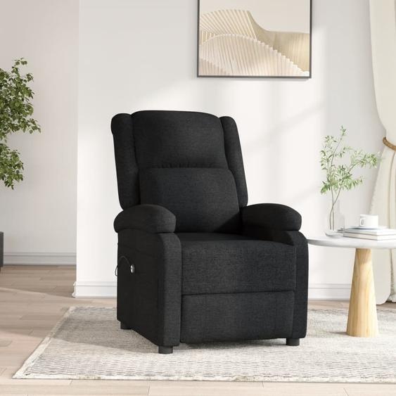 The Living Store Fauteuil relax électrique noir tissu