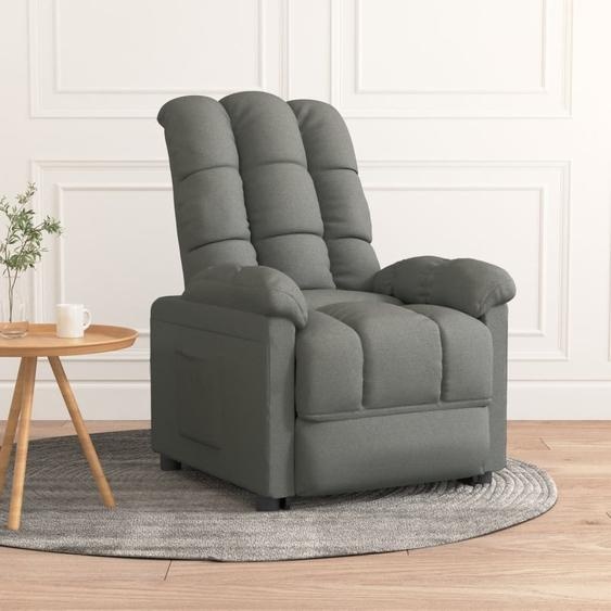 The Living Store Fauteuil relax gris foncé Tissu