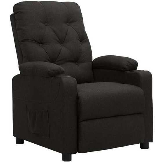The Living Store Fauteuil relax noir tissu