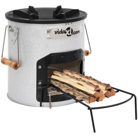 The Living Store Four de camping Argenté 45x25x26 cm Acier