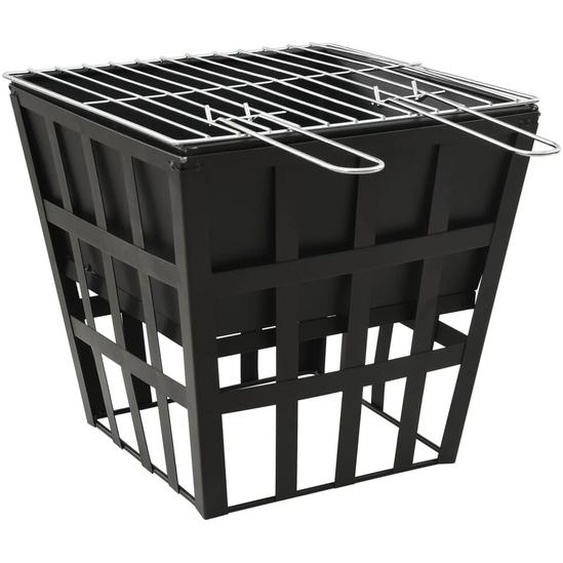 The Living Store Foyer et barbecue 2 en 1 34x34x48 cm Acier