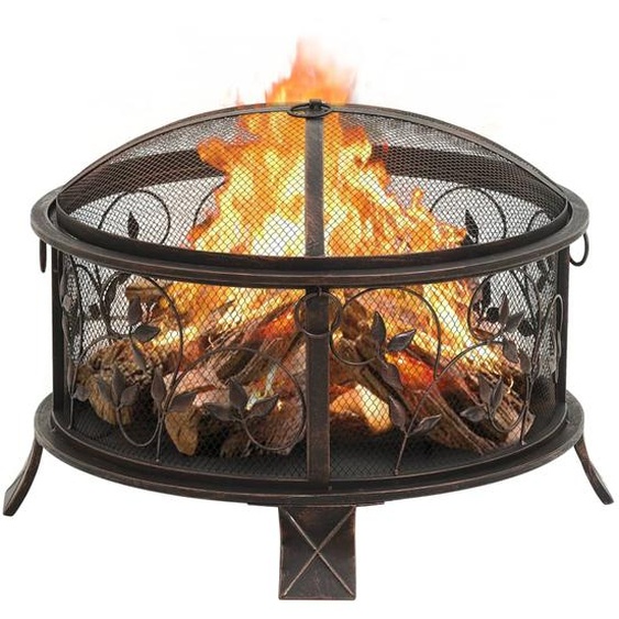 The Living Store : foyer rustique avec tisonnier, 67,5 cm, XXL, en acier