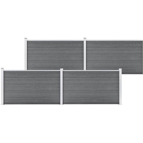 The Living Store Gartenzaun WPC 699x106 cm Grau