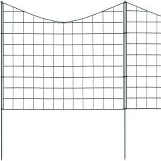 The Living Store Kit de clôture de jardin Concave 77,5x64 cm Vert