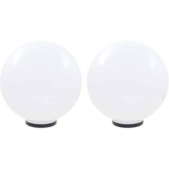 The Living Store Lampes de jardin à LED 2 pcs. Sphérique 50 cm PMMA