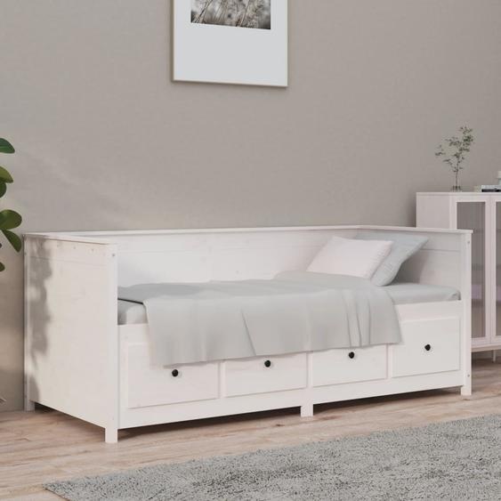 The Living Store Lit de jour Blanc 90x190 cm Pin massif
