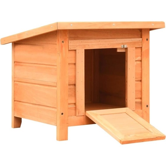 The Living Store maison pour chats 50x46x43,5 cm bois de pin & sapin