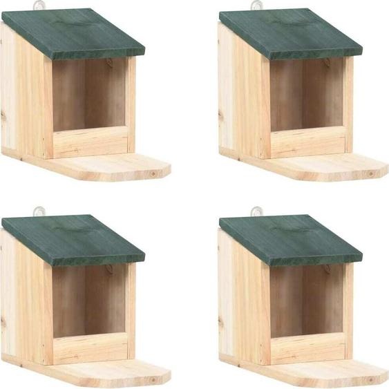 The Living Store Mangeoires pour écureuils 4 pcs. Bois de sapin