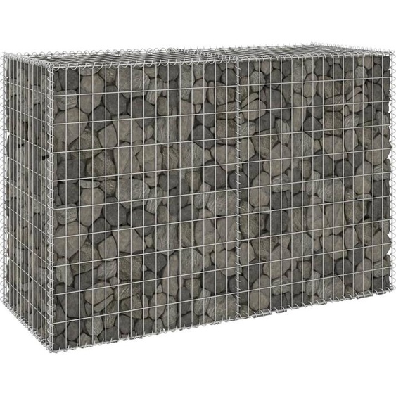 The Living Store Mur en gabion avec couverture Acier galvanisé 150x60x100 cm