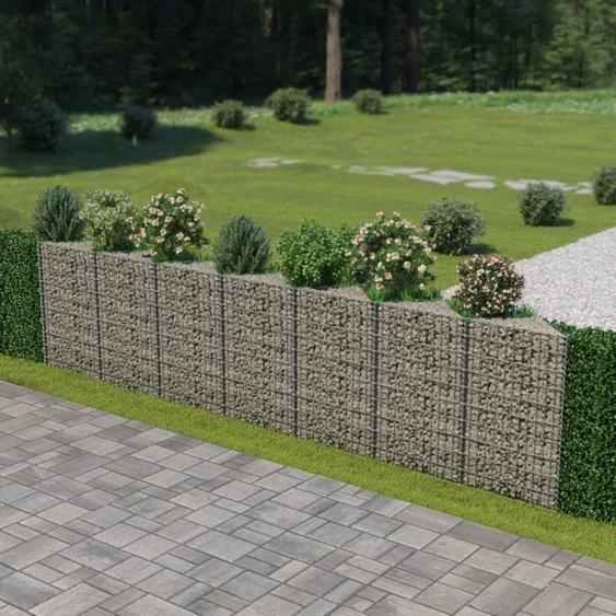 The Living Store Mur en gabions Acier galvanisé 450×30×100 cm
