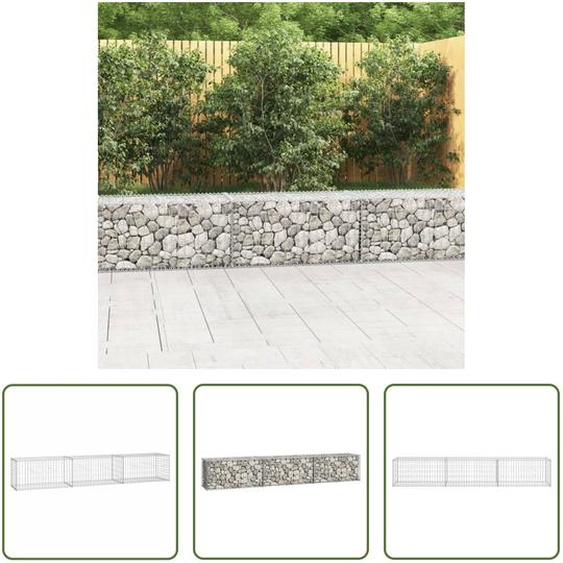 The Living Store Mur en gabions avec couverture 300×50×50 cm Acier galvanisé