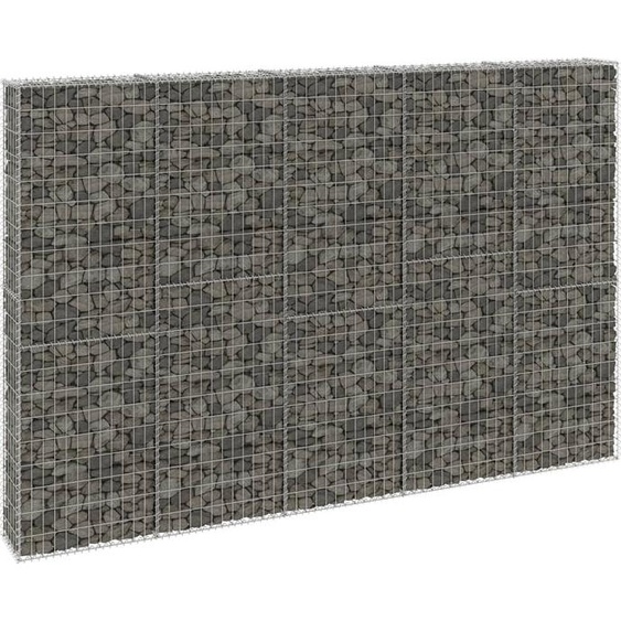 The Living Store Mur en gabions avec couverture Acier galvanisé 300x30x200 cm