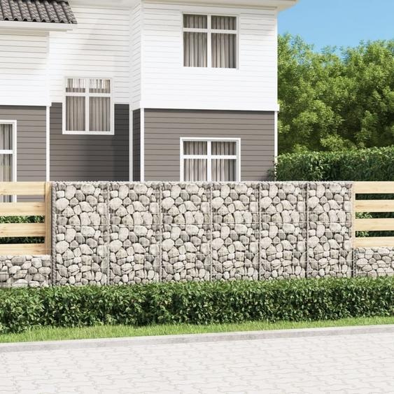 The Living Store Mur en gabions avec couverture Acier galvanisé 300×50×100 cm