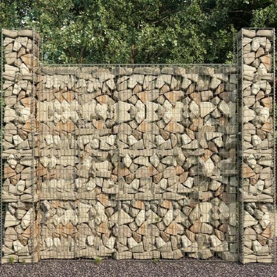 The Living Store Mur en gabions avec couverture Acier galvanisé 600 x 50 x 200 cm