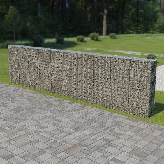 The Living Store Mur en gabions avec couverture Acier galvanisé 600×30×150 cm