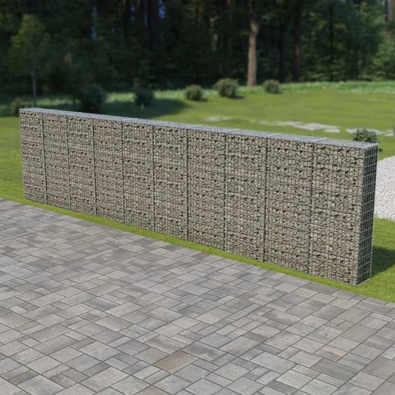 The Living Store Mur en gabions avec couverture Acier galvanisé 600×30×150 cm