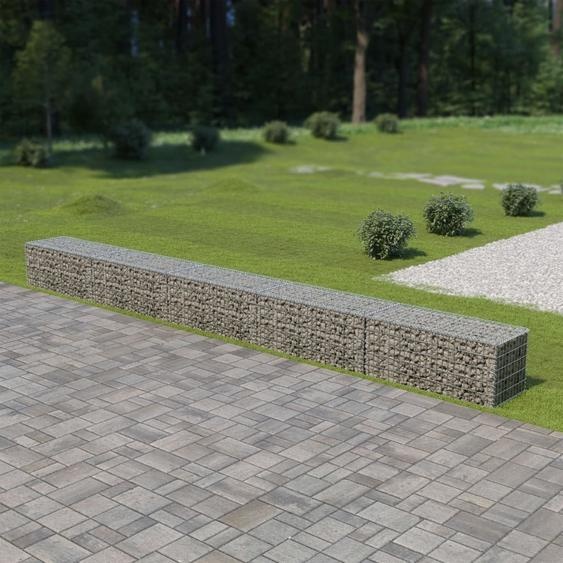 The Living Store Mur en gabions avec couverture Acier galvanisé 600×50×50 cm