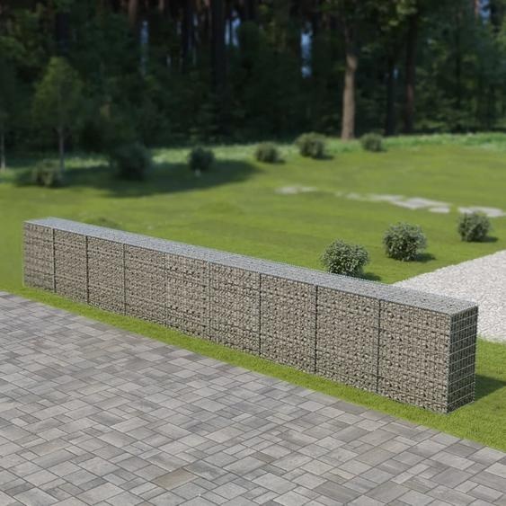 The Living Store Mur en gabions avec couverture Acier galvanisé 900×50×100 cm