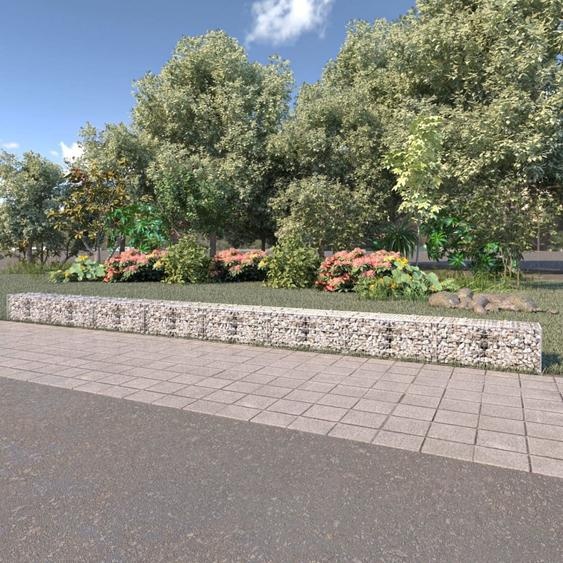 The Living Store Mur en gabions avec couverture Acier galvanisé 900×50×50 cm