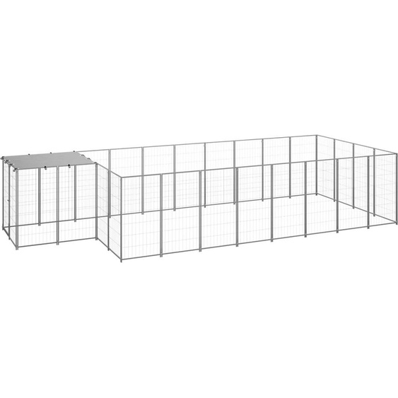 The Living Store niche pour chien argent 10,89 m² acier
