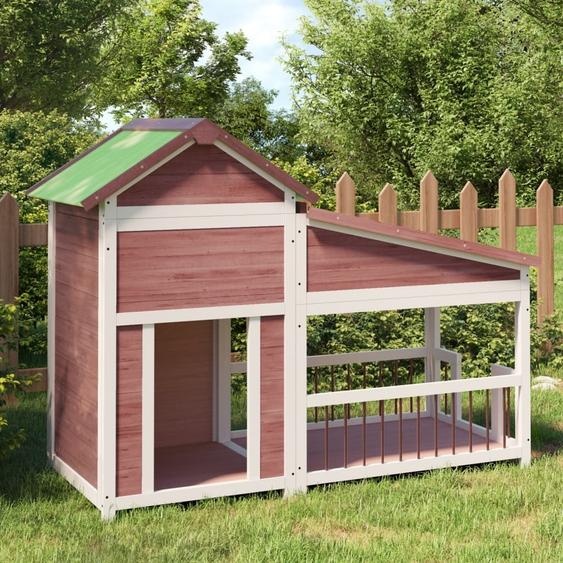 The Living Store Niche pour chien Moka 143x60.5x109 cm Pin massif