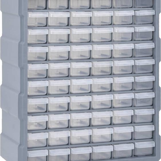 The Living Store Organisateur multi-tiroirs avec 60 tiroirs 38x16x47,5 cm