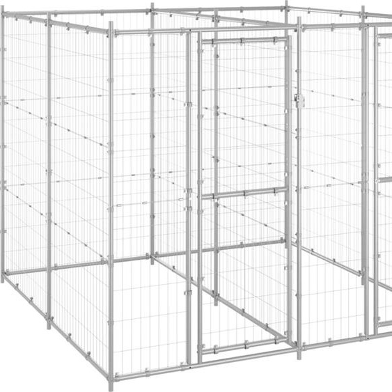 The Living Store Outdoor chenil Acier galvanisé 4,84 m²