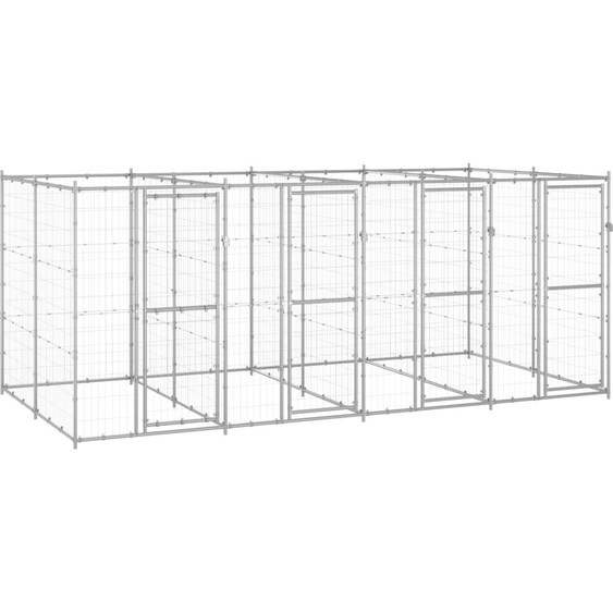 The Living Store Outdoor chenil Acier galvanisé 9,68 m²