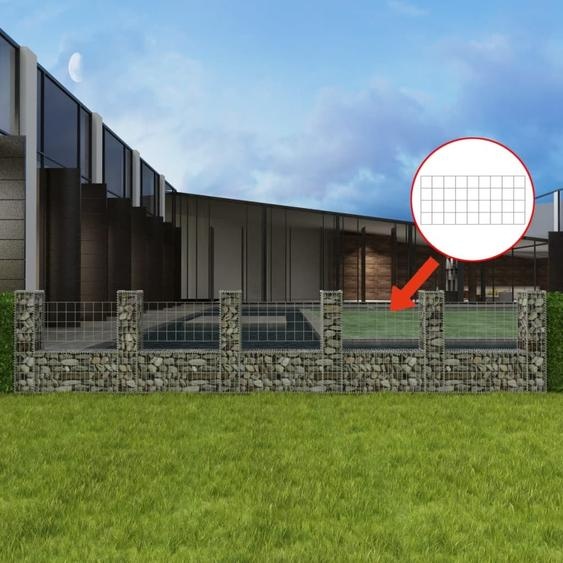 The Living Store Panier à gabion en forme de U en acier 570×20×100 cm