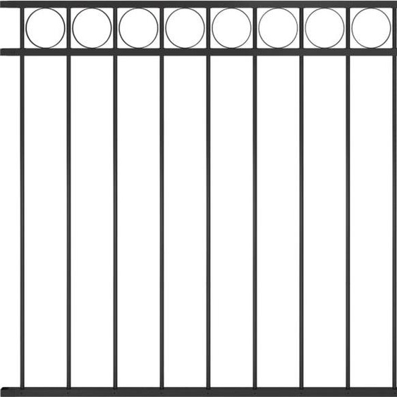 The Living Store Panneau de clôture acier 1,7x1 m noir