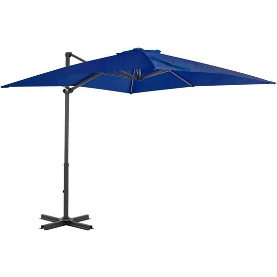 The Living Store Parapluie avec mât en aluminium bleu azur 250x250 cm