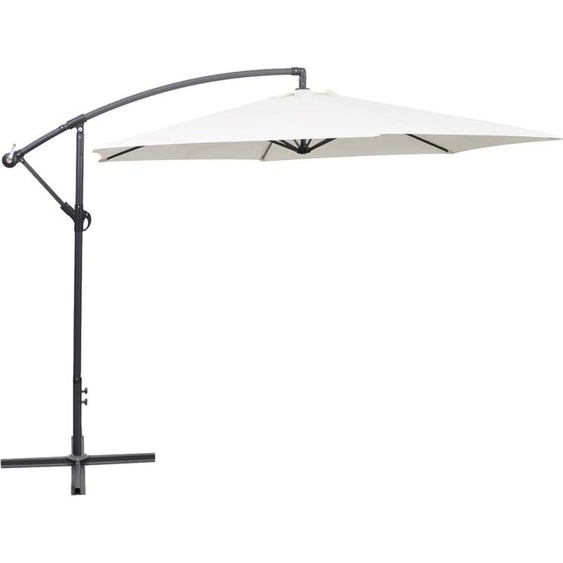 The Living Store Parasol à bras libre 3 m blanc sable