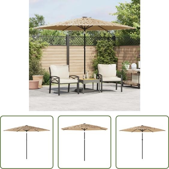 The Living Store Parasol avec mât en acier Marron 288x288x225 cm