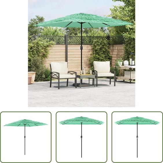 The Living Store Parasol avec mât en acier Vert 248x248x248 cm