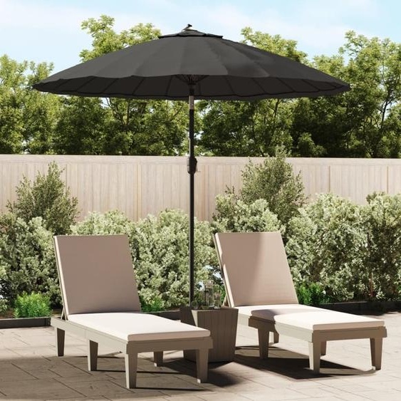 The Living Store Parasol avec mât en aluminium 270 cm Anthracite