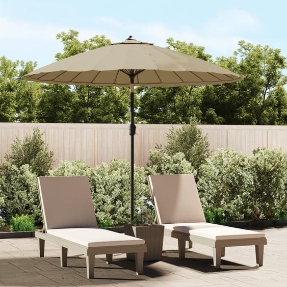 The Living Store Parasol avec mât en aluminium 270 cm Taupe