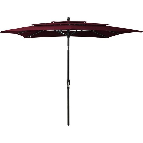 The Living Store Parasol avec mât en aluminium 3 couches rouge bordeaux 2,5x2,5 m