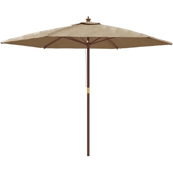 The Living Store Parasol avec mât en bois Taupe 299x240 cm