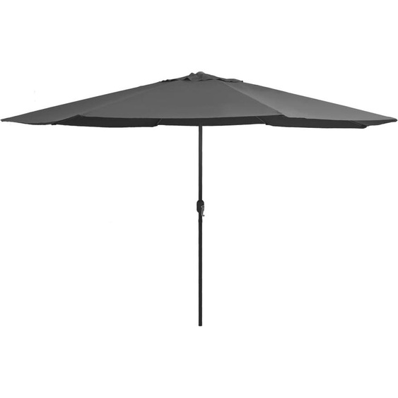 The Living Store Parasol avec mât métallique 400 cm Anthracite